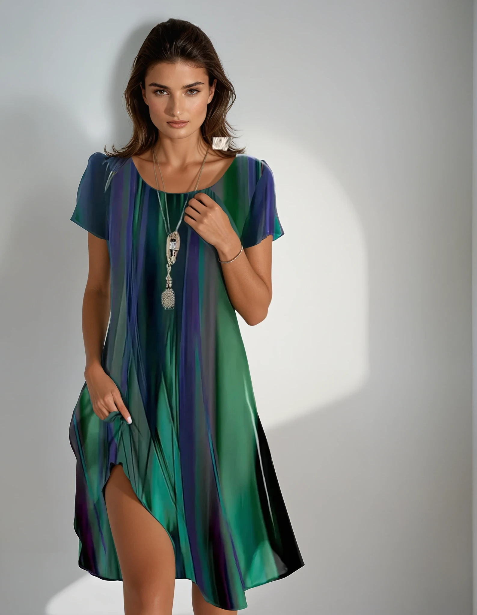 LENA | AVSLAPPNAD BOHO KLÄNNING MED GRADIENT