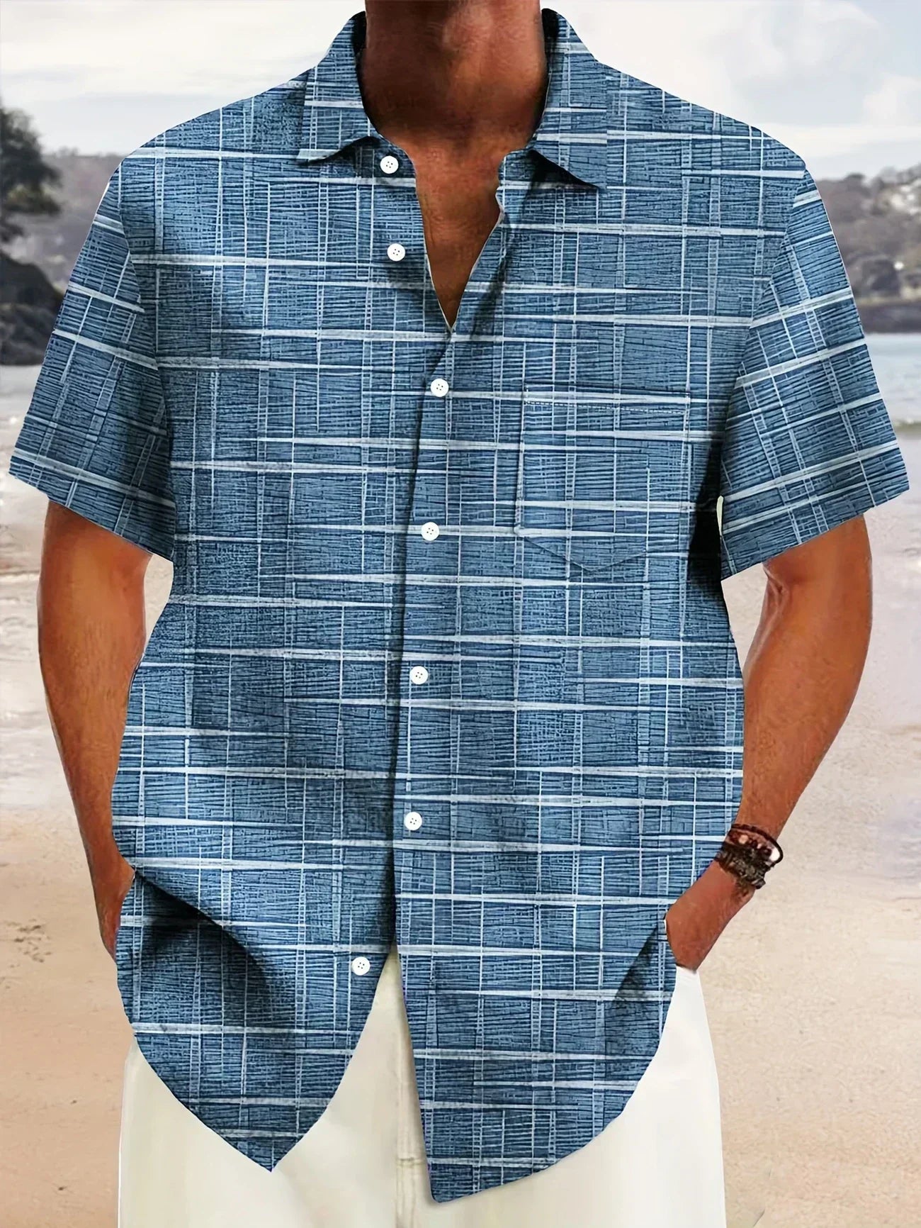 Leblanc™ | Elegant Randig och Rutig Skjorta