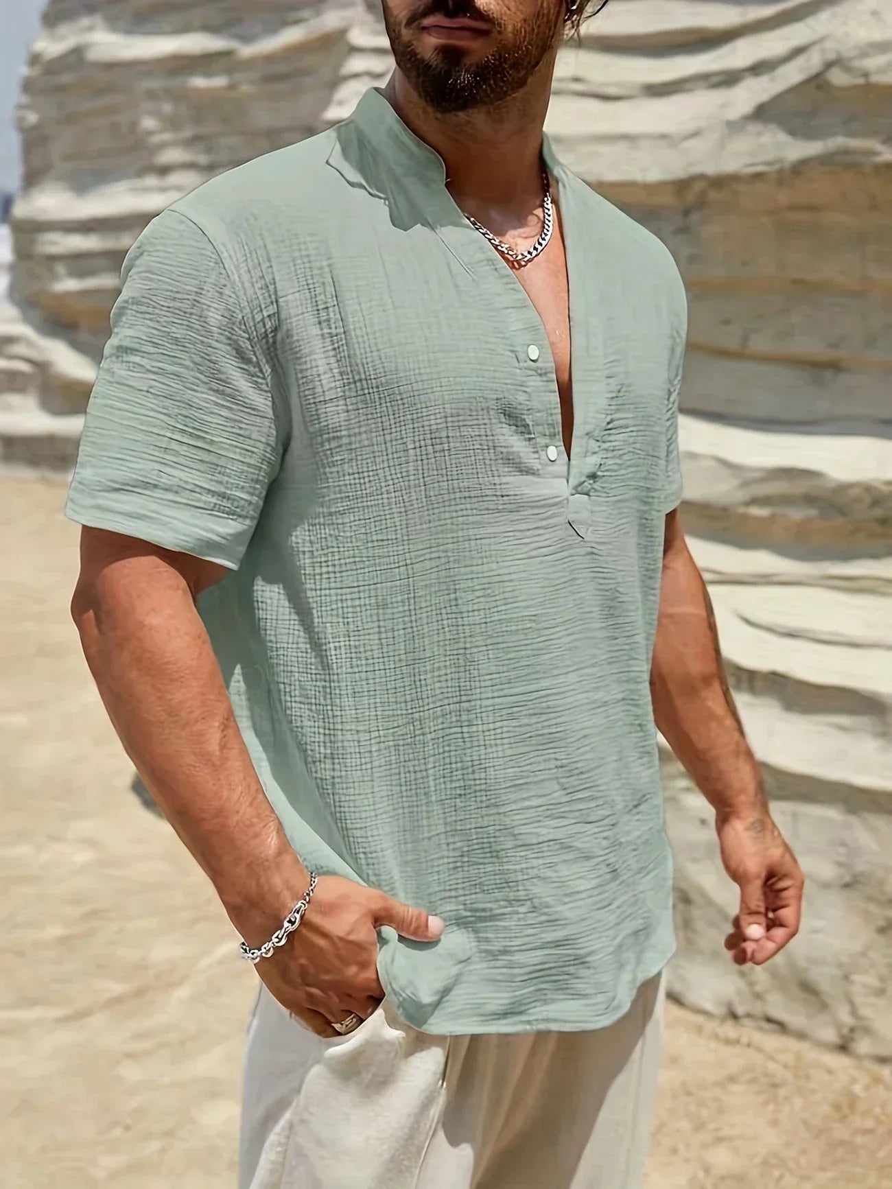 Leblanc™ | Chemise d’été élégante à col montant