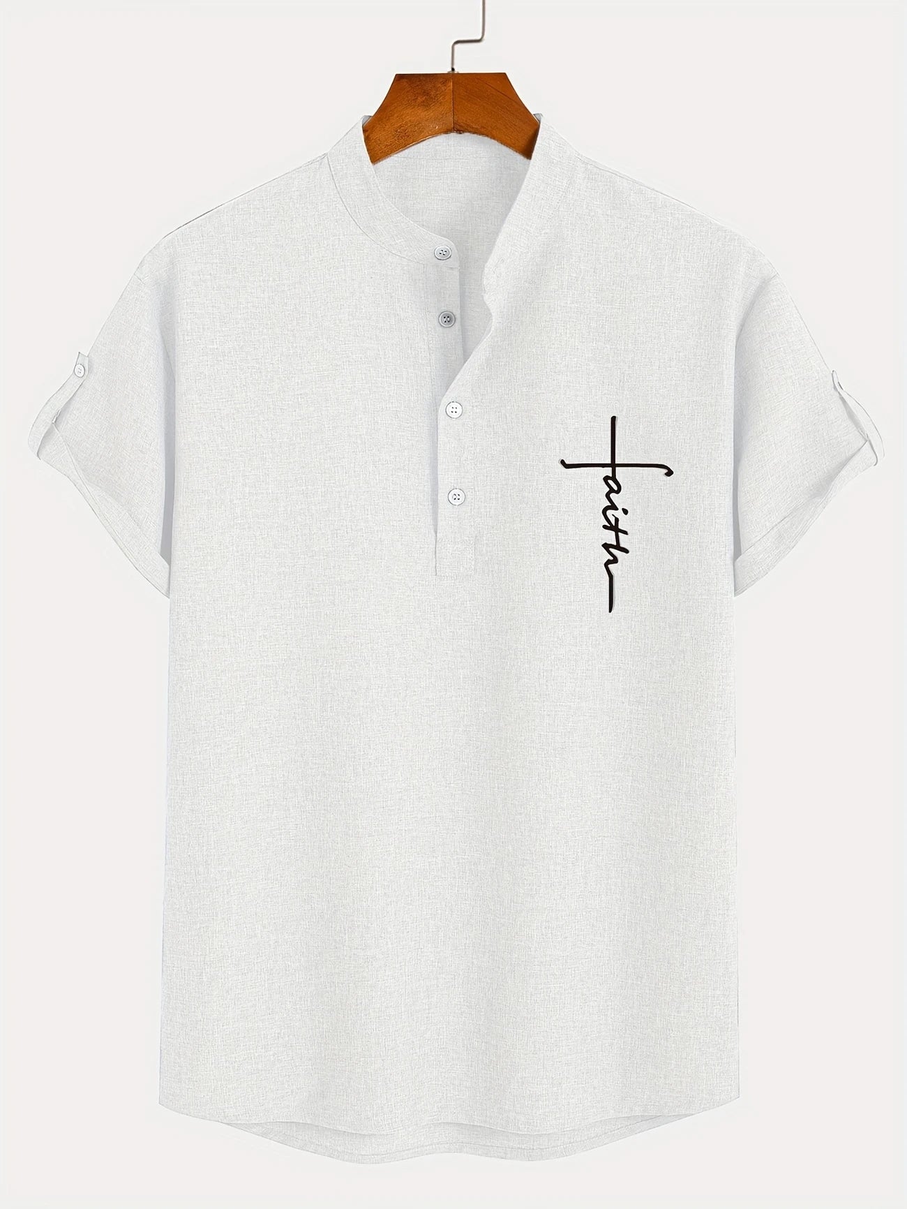 Leblanc™ | Elegant Kortärmd Skjorta med Ståkrage