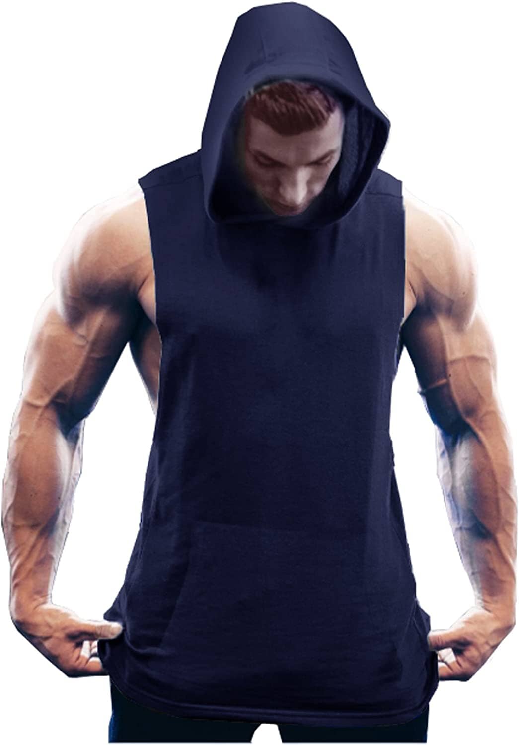 Workout Bodybuilding Ärmlös Huva Linne