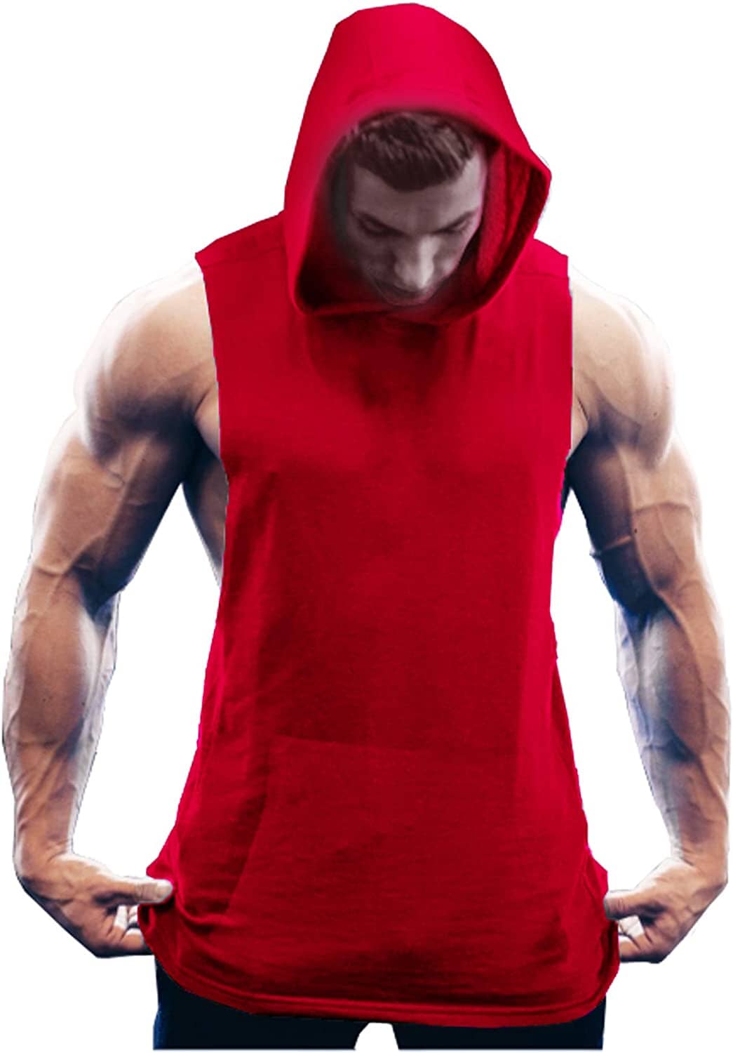 Workout Bodybuilding Ärmlös Huva Linne
