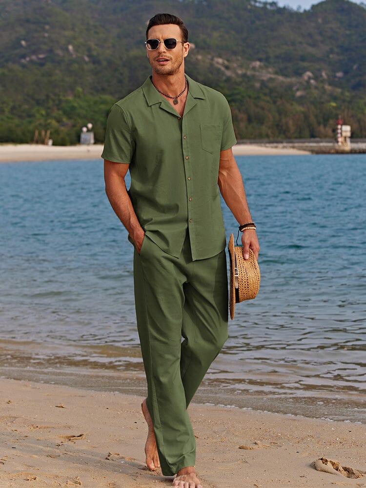 Casual Linne Strandskjortset