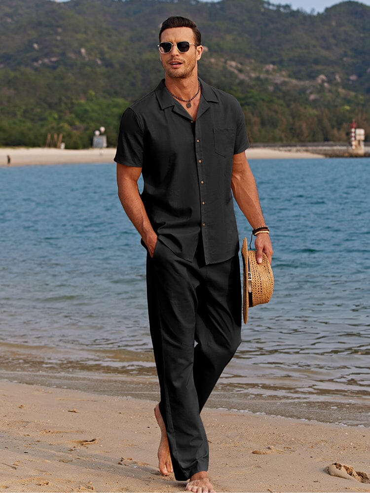 Casual Linne Strandskjortset