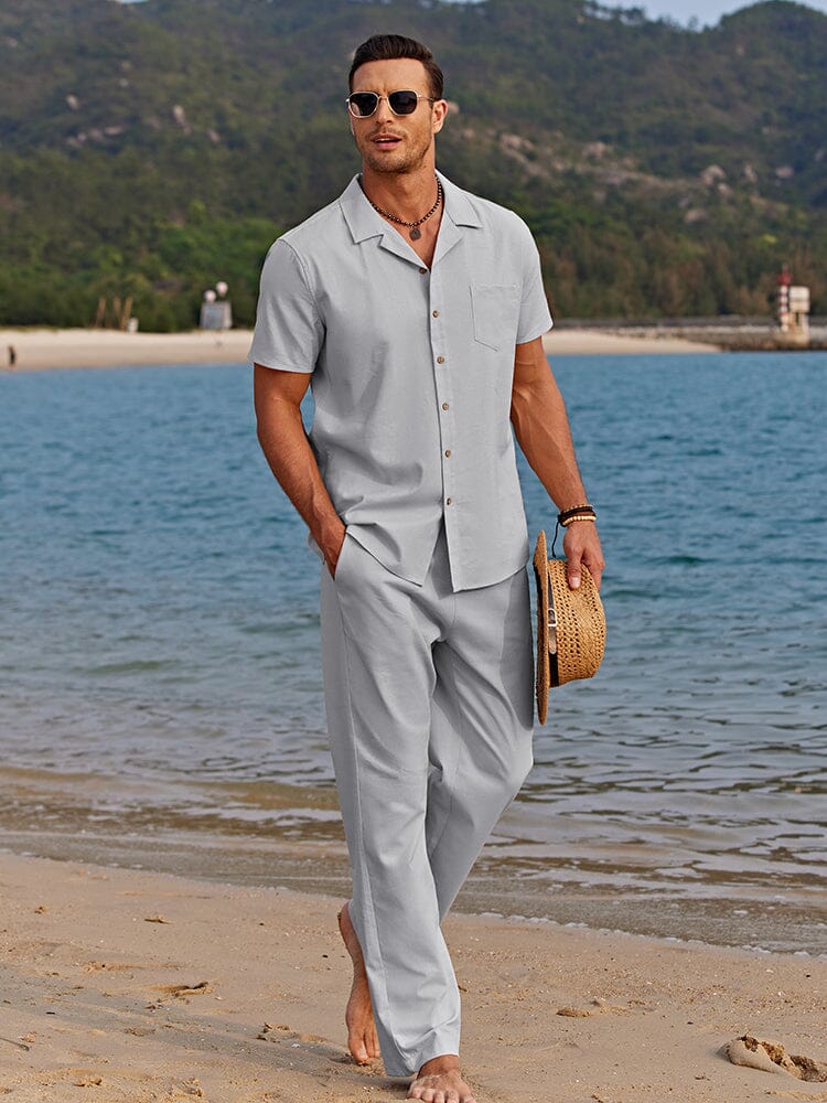Casual Linne Strandskjortset