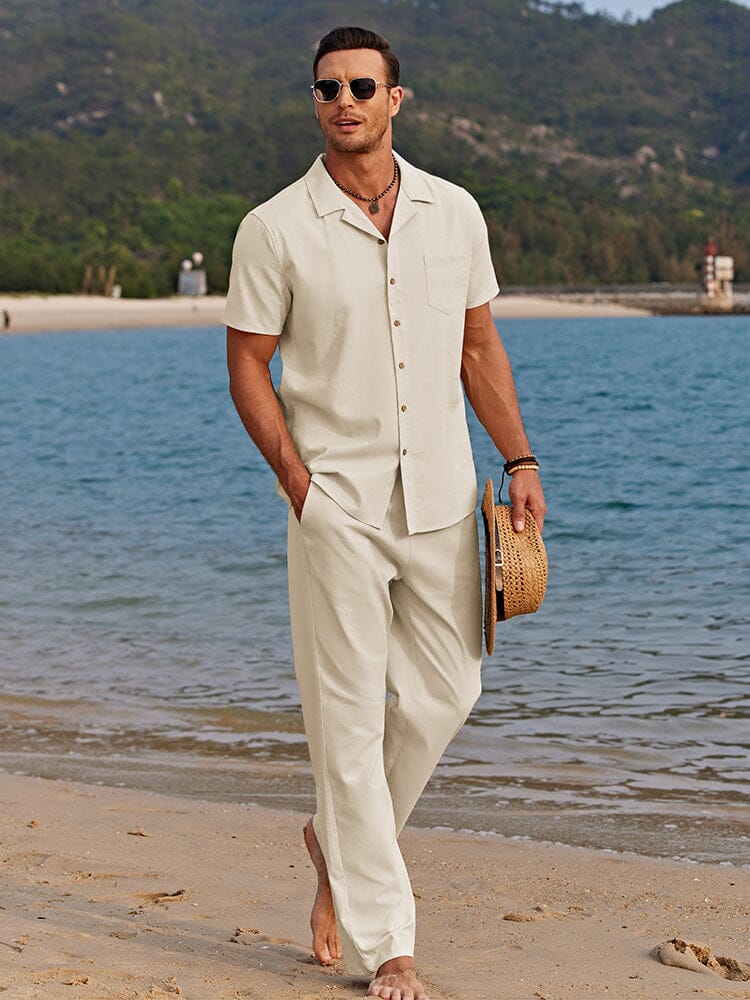 Casual Linne Strandskjortset