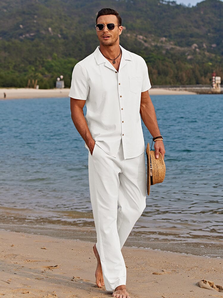 Casual Linne Strandskjortset