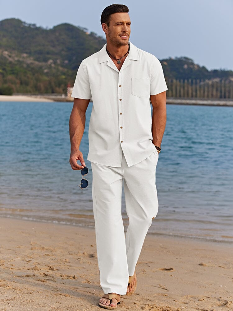 Casual Linne Strandskjortset