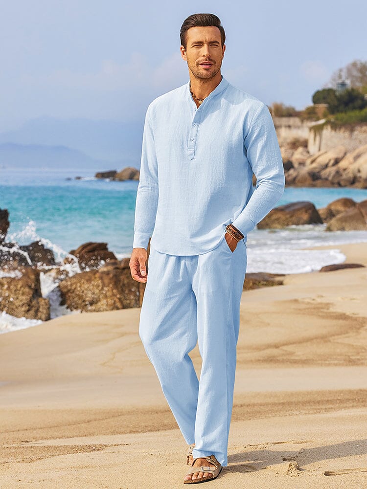 Casual 2-Delat Henley Skjortset