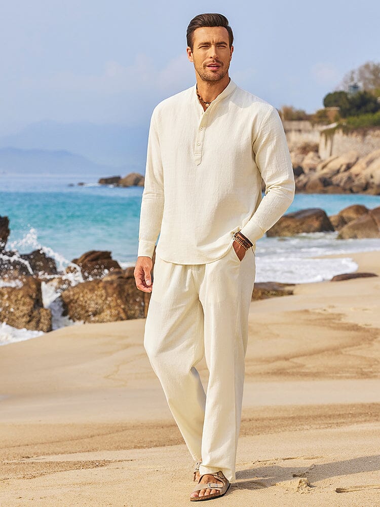 Casual 2-Delat Henley Skjortset