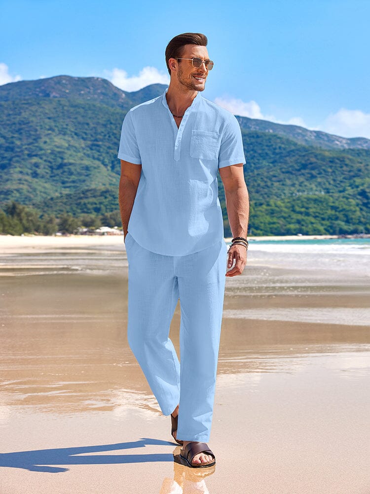 Casual Strand Bomull Linne Set