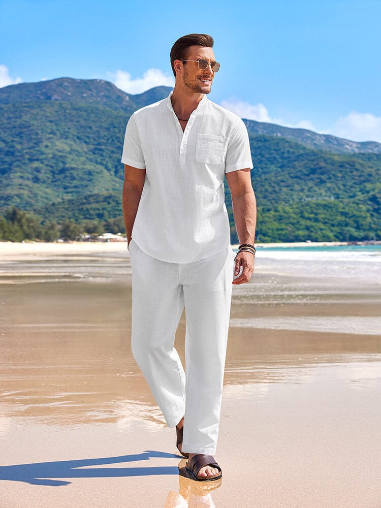 Casual Strand Bomull Linne Set