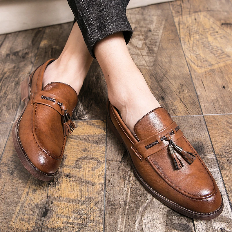 Läder Tofs Loafers