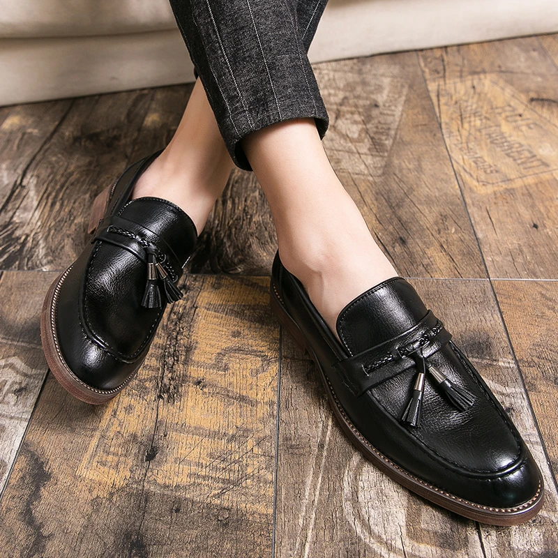 Läder Tofs Loafers