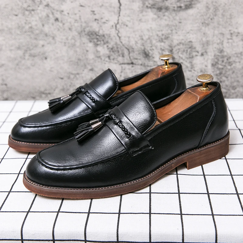 Läder Tofs Loafers