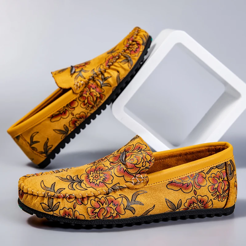 Blomster Läder Loafers