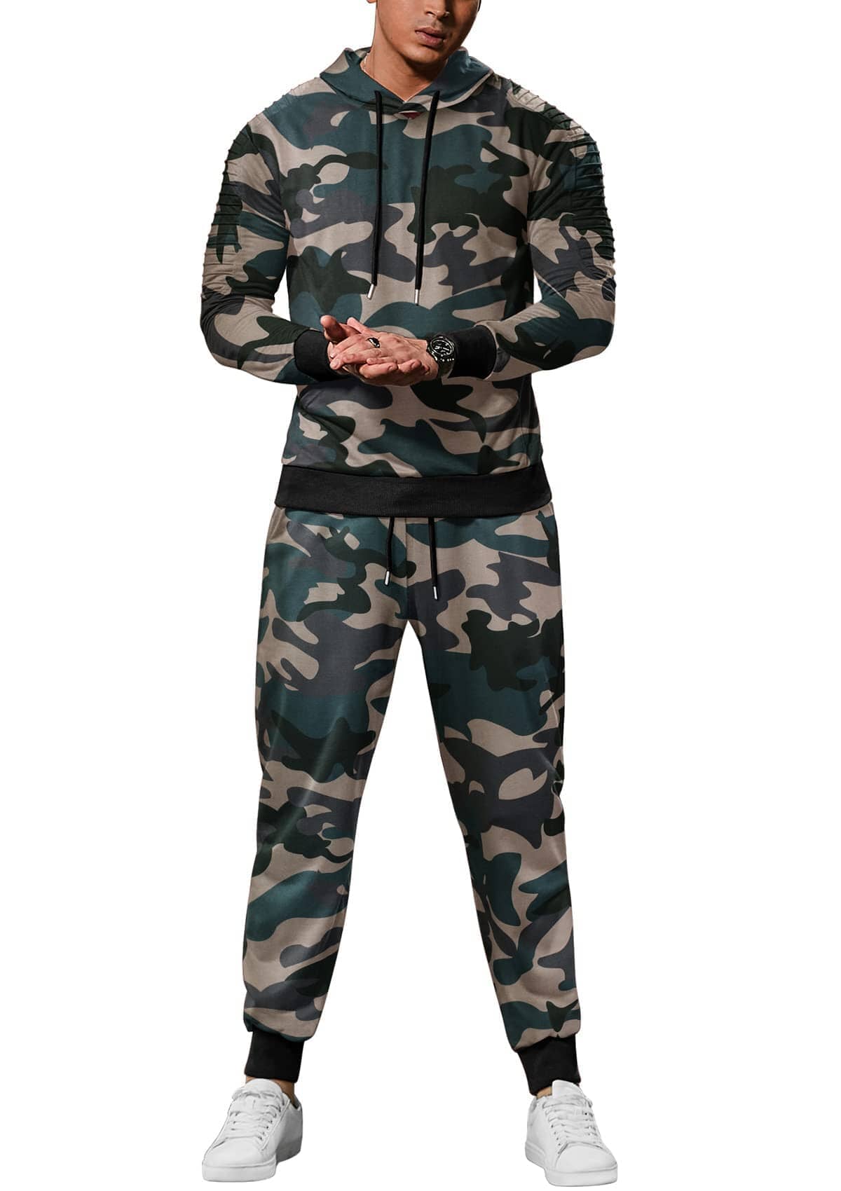 2-Delat Hoodie Jogging Atletisk Kostym