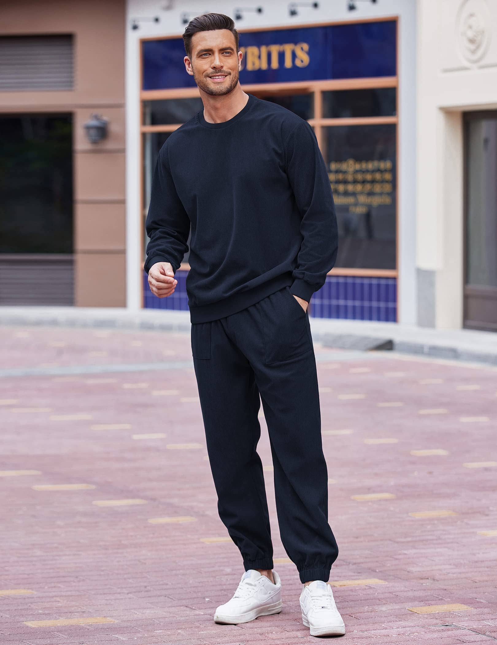 2-Delat Långärmd Pullover Sportset