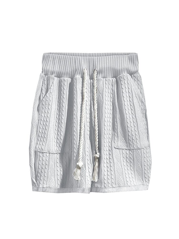 Casual Kabel Stickad T-Shirt Set
