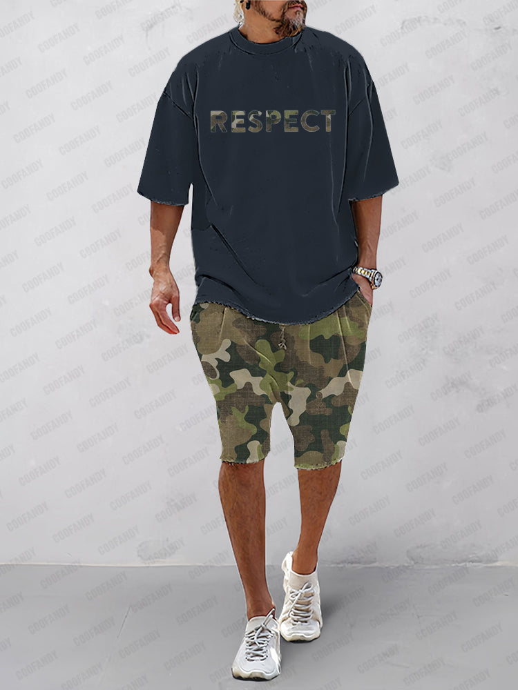 Athleisure Kamouflage Tryckt 2-Delat Set