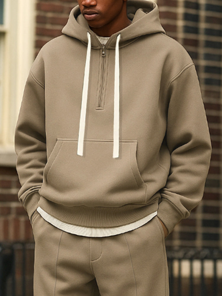 Sportig Löst Sittande Hoodie Joggingbyxset