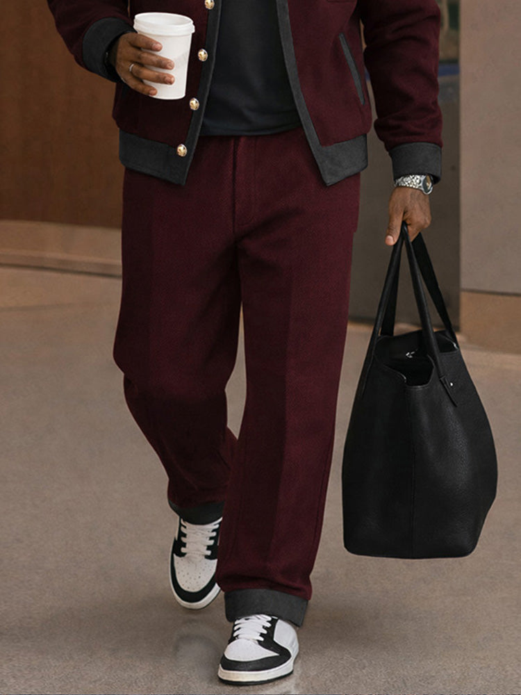 Urban Casual Kontrast Tweed Jacka och Byxset