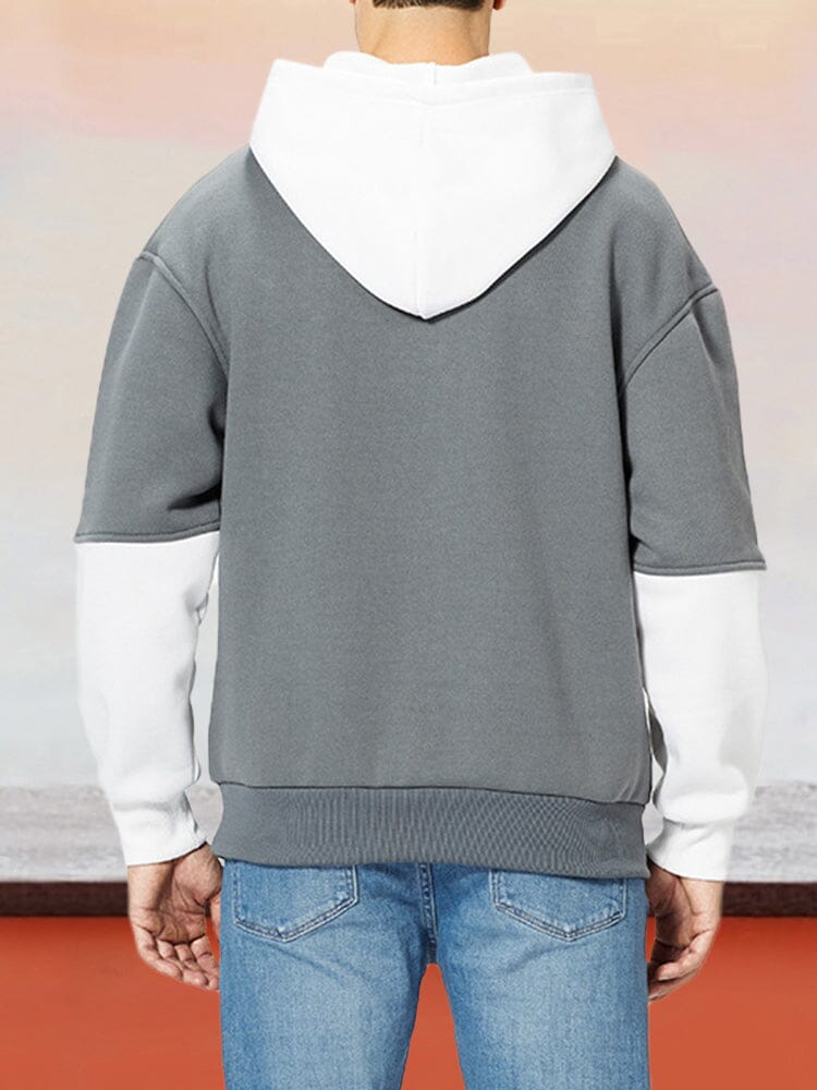 Färgblock Fashion Casual Hoodie