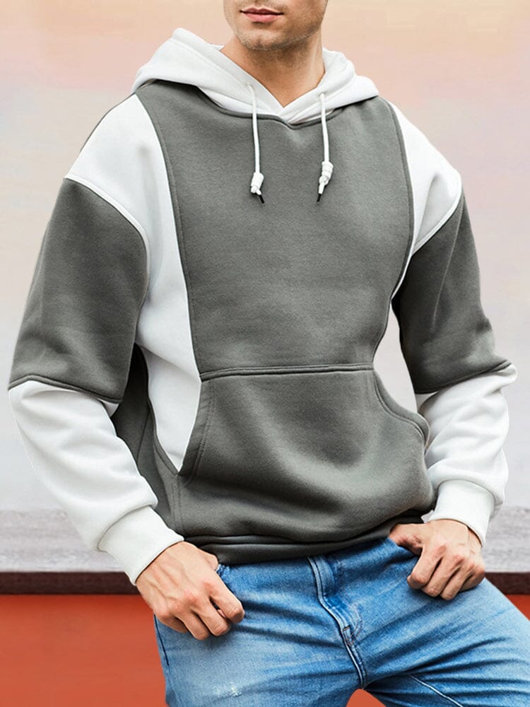 Färgblock Fashion Casual Hoodie