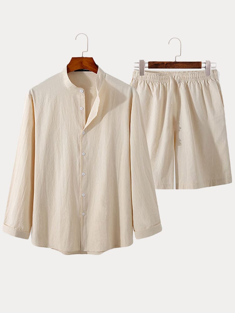 Enfärgad Skjorta och Shorts Set