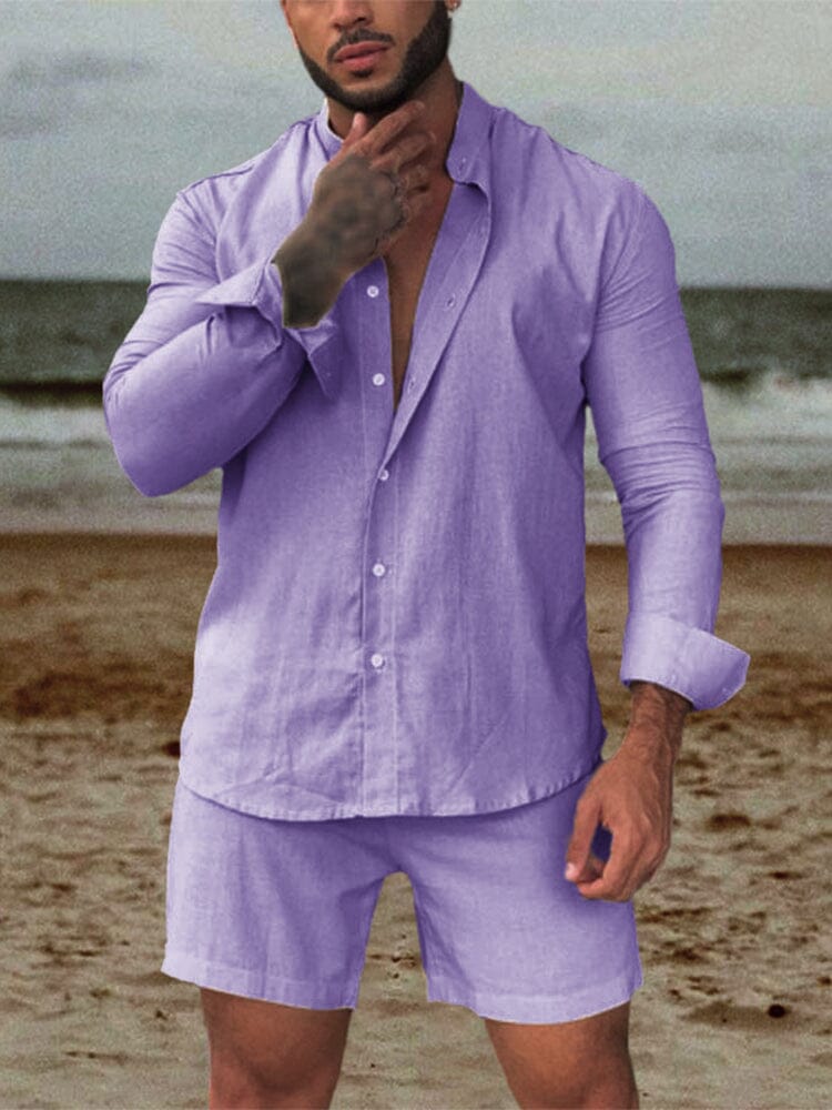 Enfärgad Skjorta och Shorts Set