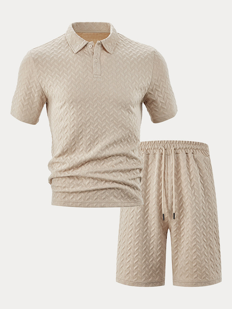 Casual Jacquard Texturerat Matchande Set