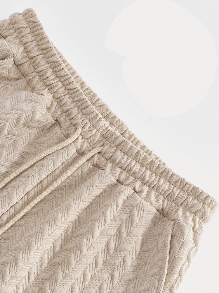 Casual Jacquard Texturerat Matchande Set