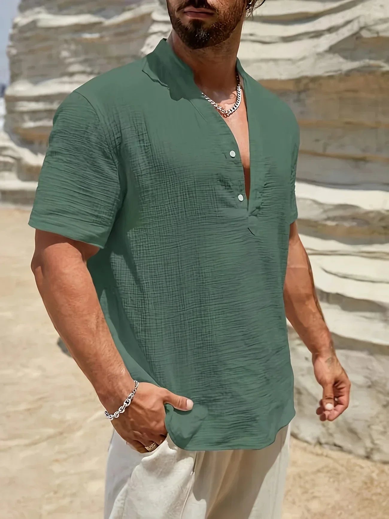 Leblanc™ | Chemise d’été élégante à col montant