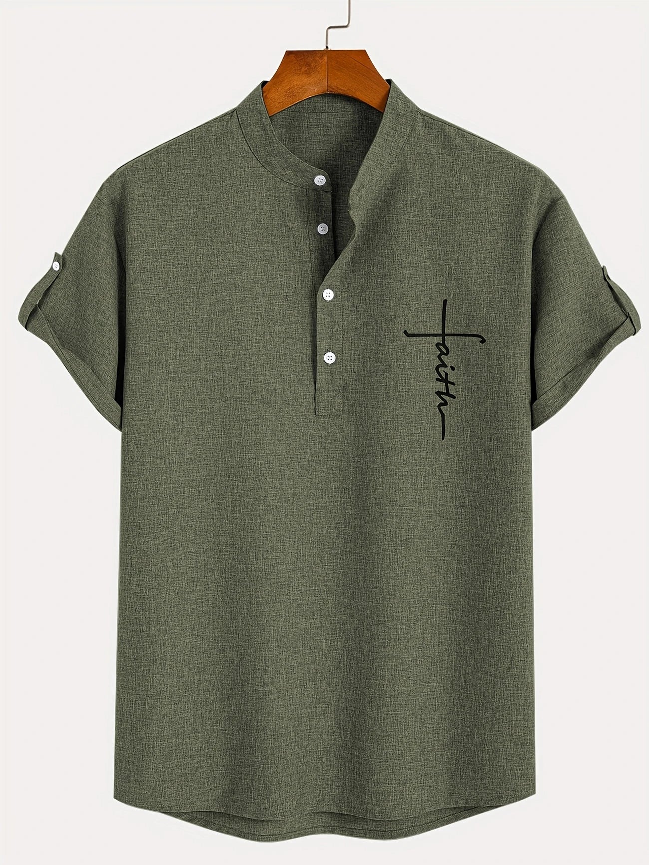 Leblanc™ | Elegant Kortärmd Skjorta med Ståkrage