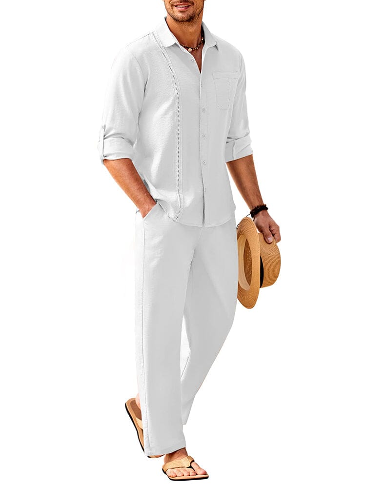 2-Delat Linne Långärmd Strand Semesteroutfit