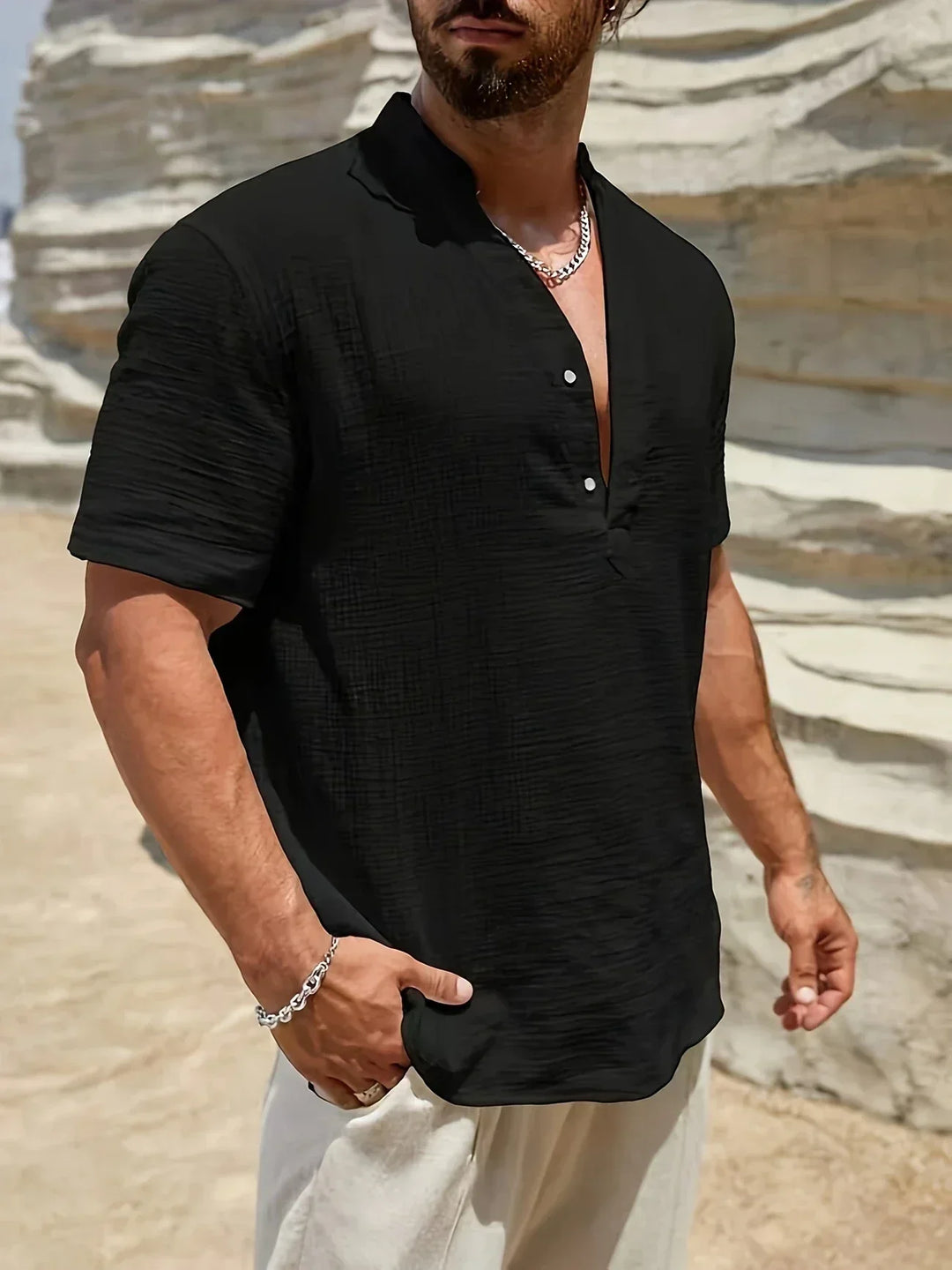 Leblanc™ | Chemise d’été élégante à col montant