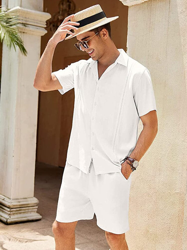 2-Delat Strand Guayabera Linneset