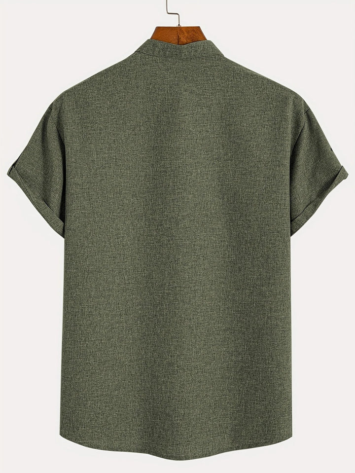 Leblanc™ | Elegant Kortärmd Skjorta med Ståkrage