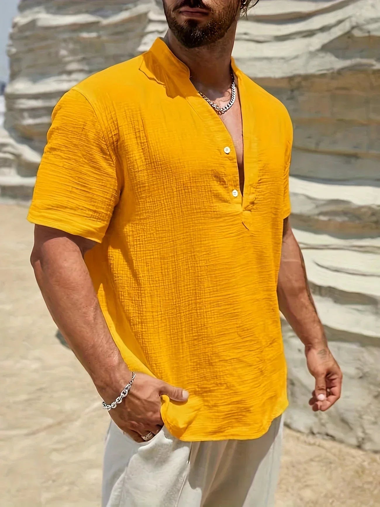 Leblanc™ | Chemise d’été élégante à col montant