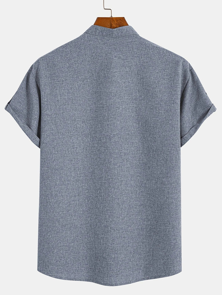 Leblanc™ | Elegant Kortärmd Skjorta med Ståkrage
