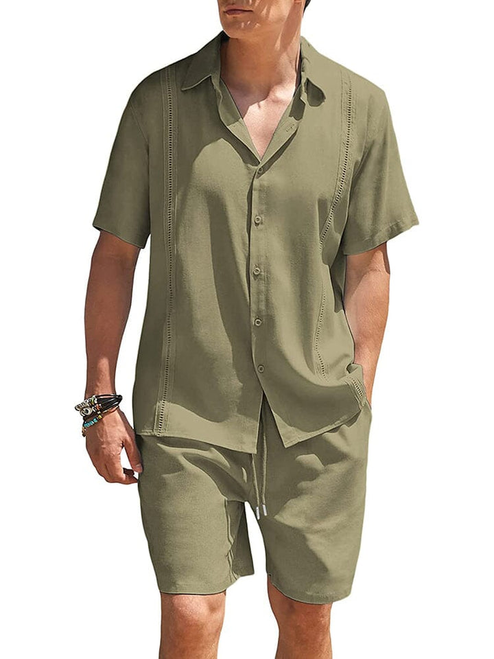 2-Delat Strand Guayabera Linneset