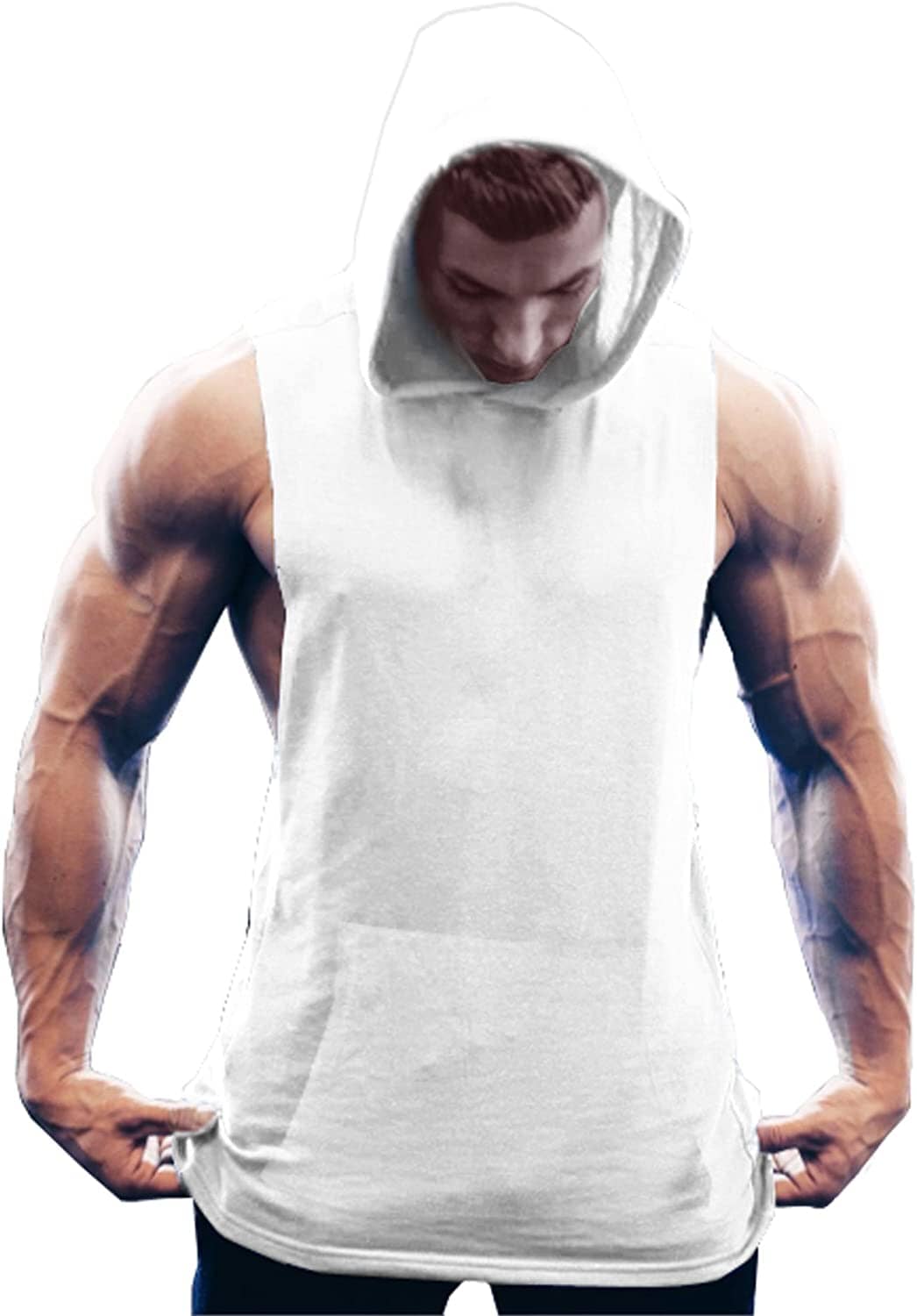 Workout Bodybuilding Ärmlös Huva Linne