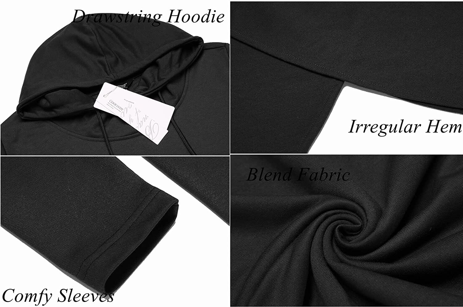 Casual Asymmetrisk Huva Poncho Sweatshirt