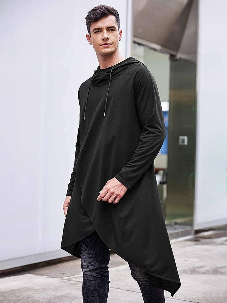 Casual Asymmetrisk Huva Poncho Sweatshirt