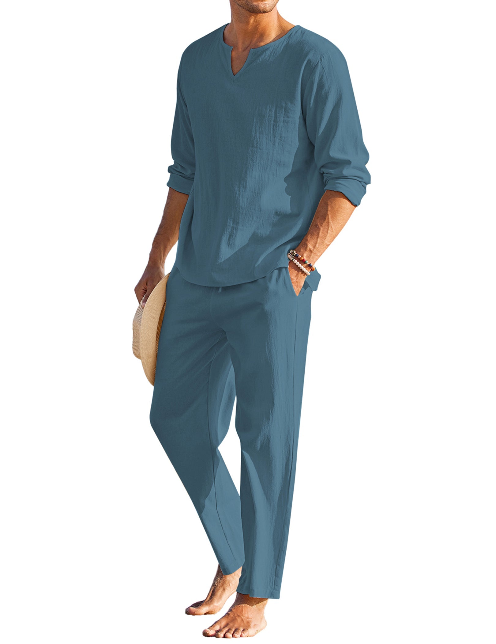 2-Delat Bomull Yoga Outfit