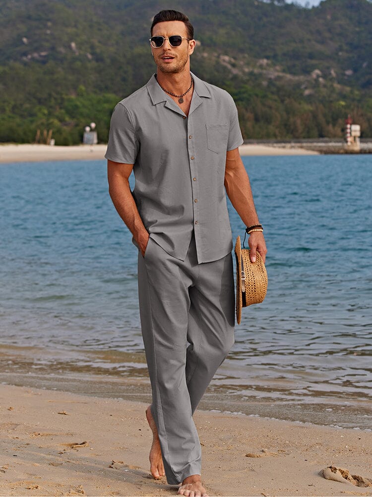 Casual Linne Strandskjortset