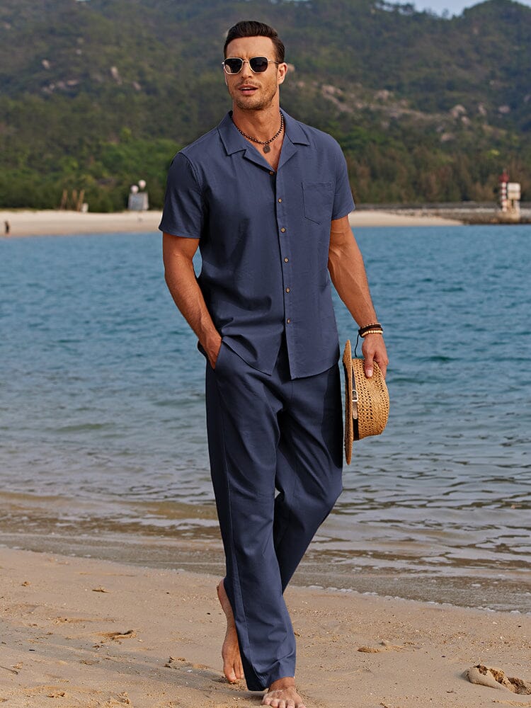 Casual Linne Strandskjortset