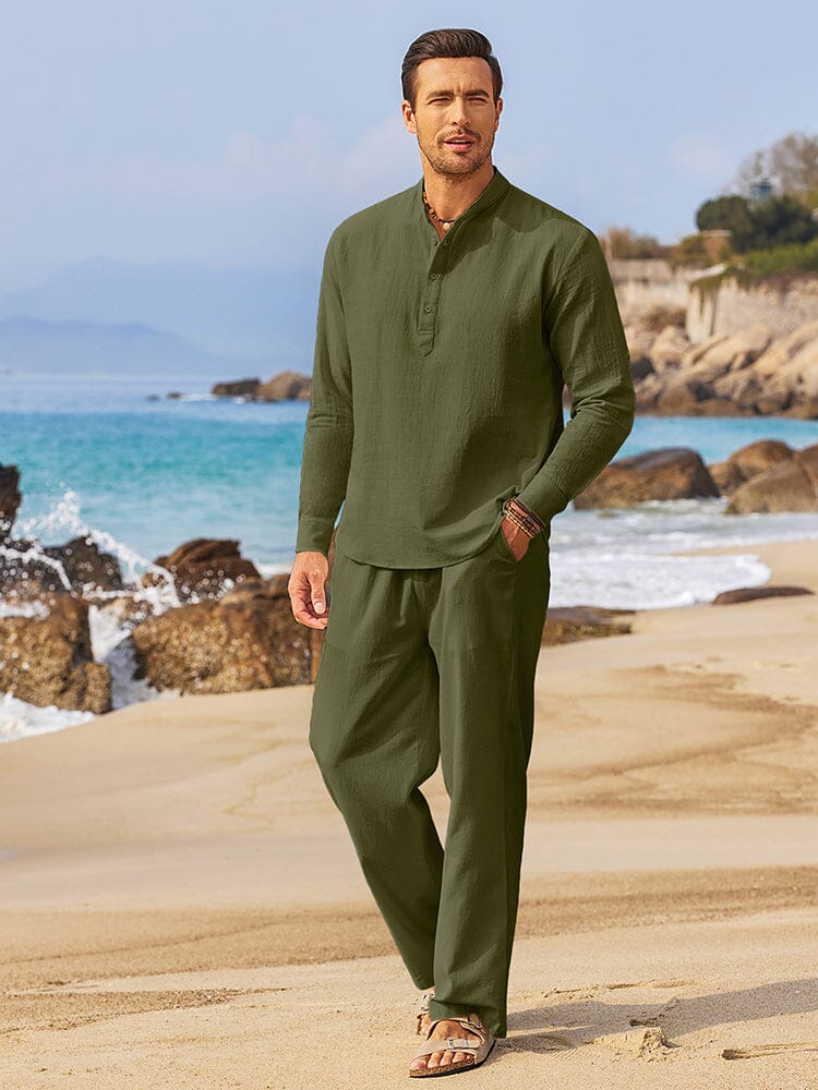 Casual 2-Delat Henley Skjortset
