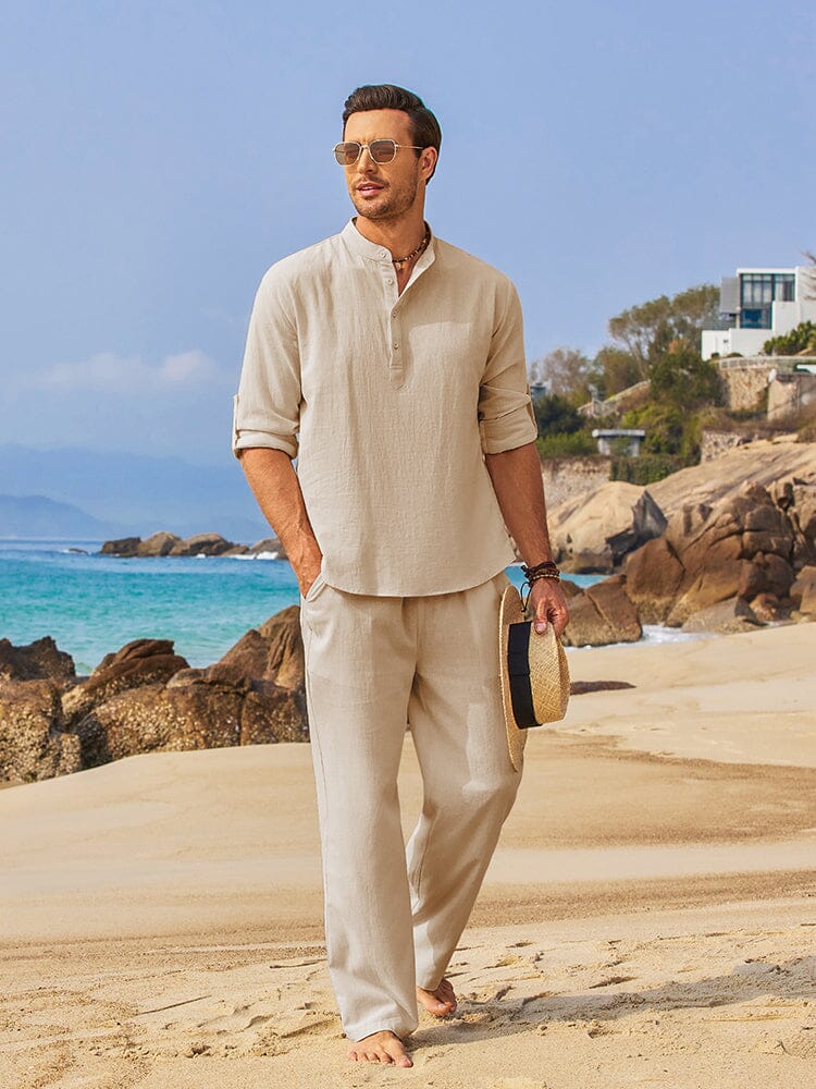 Casual 2-Delat Henley Skjortset