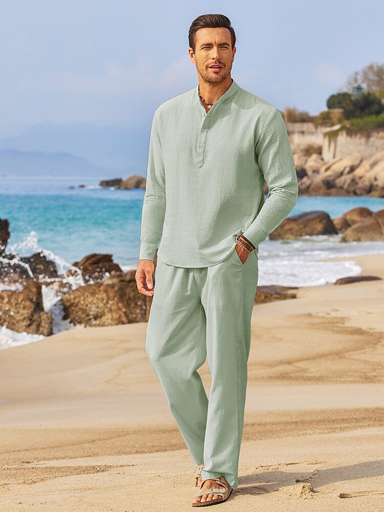 Casual 2-Delat Henley Skjortset